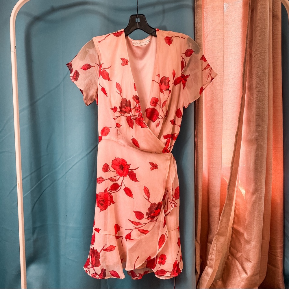 All In Favor Floral Wrap Dress
